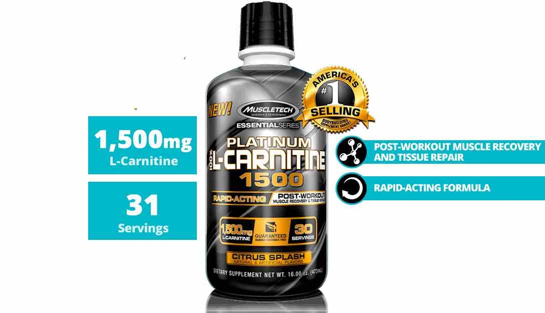 muscletech l carnitine 1500 Essential Series Platinum L Carnitine 1500 Supplement 180 Capsules main image 1